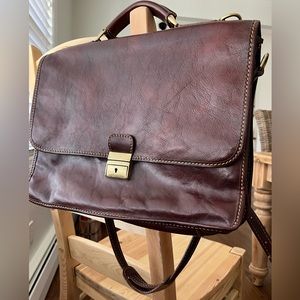 Italian Leather Briefcase-Unisex